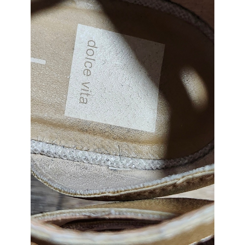 Dolce Vita Women Tan Brown Espadrille Wedge Sandals Studded Ankle Strap Sz 10 M - Picture 15 of 16